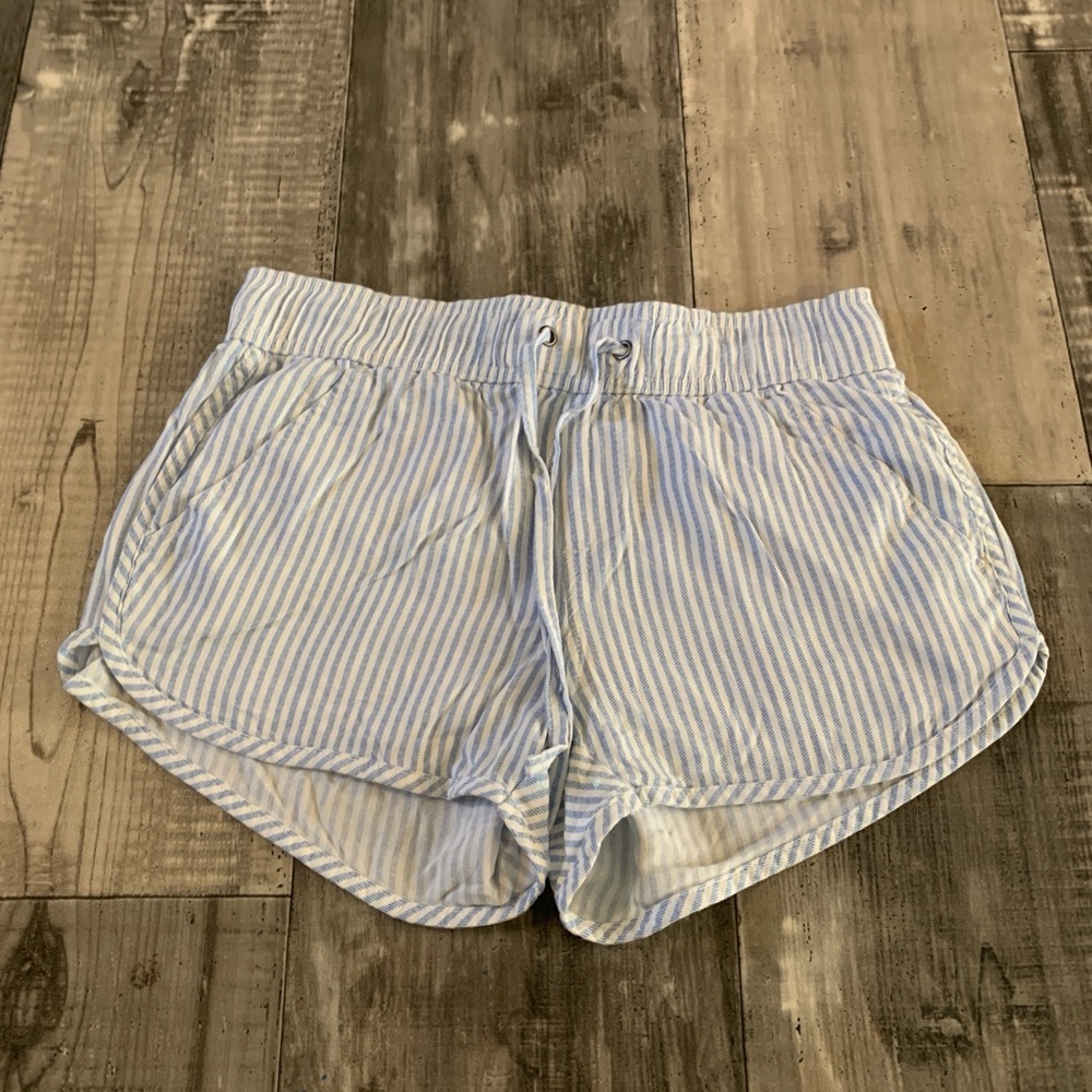SO Light Blue Striped Athletic Shorts